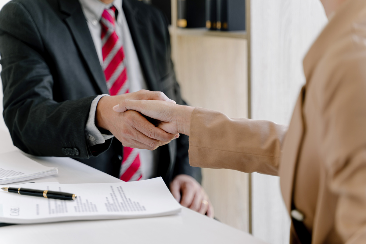 Lawyer Consultant Shaking Hands with Client 